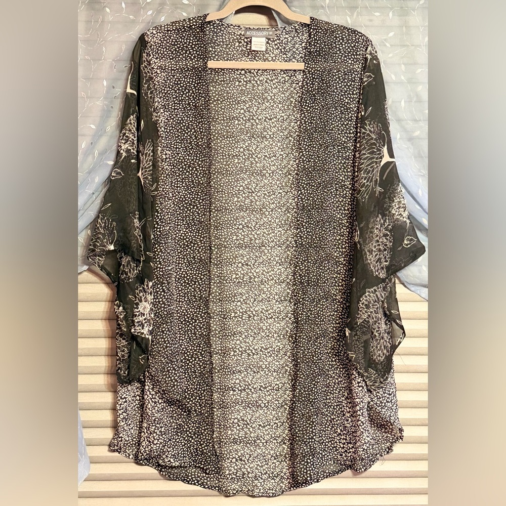 Floral Open-Front Kimono Cardigan